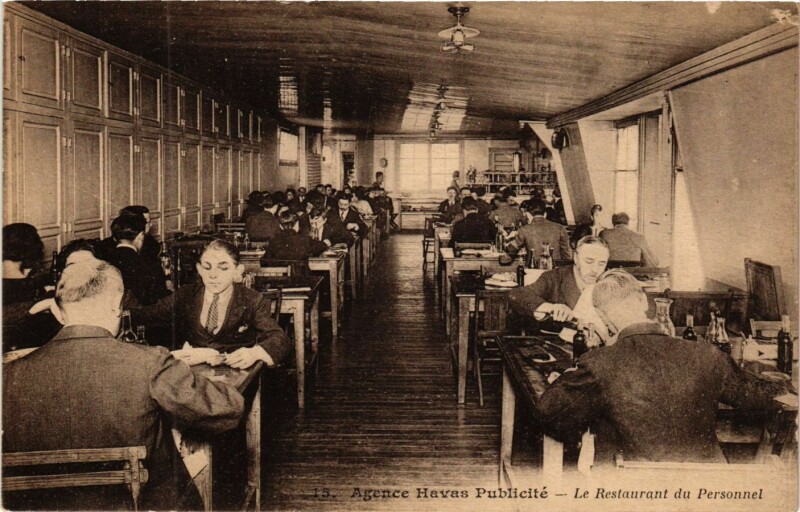 Carte postale ancienne Paris Agence Havas Publicite. Restaurant du Personnel