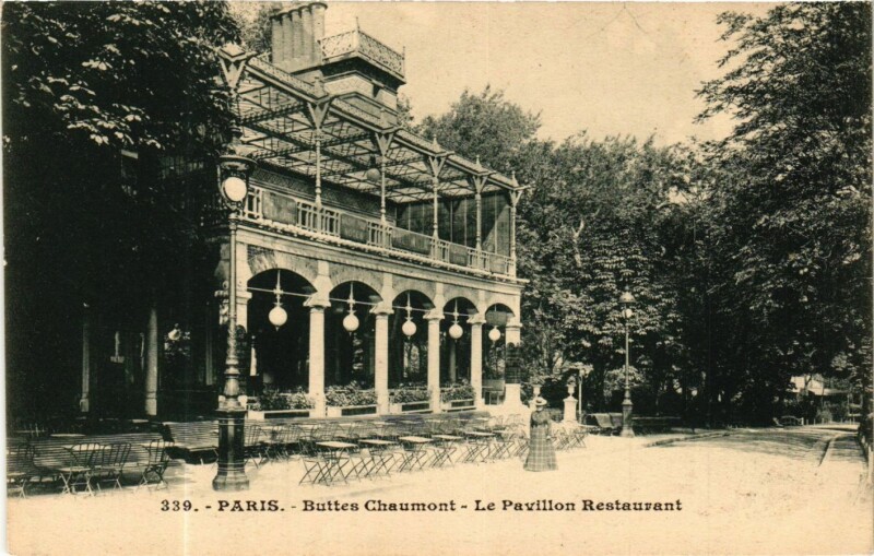 Carte postale ancienne Buttes-Chaumont - Le Pavillon Restaurant à Paris 19e
