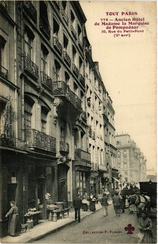 Carte postale ancienne Tout Paris 5e 774 Hotel Pompadour. 10, Rue du Petit-Pont F. Fleury à Paris 5e