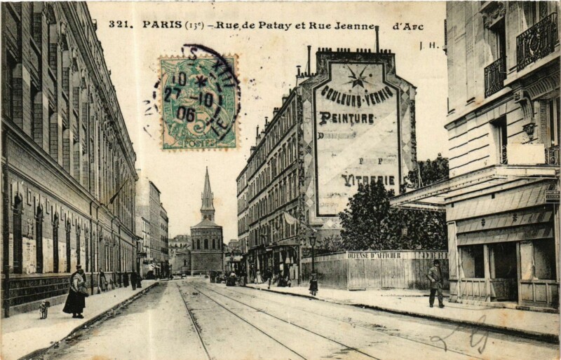 Carte postale ancienne Paris 13e Rue de Patay Rue Jeanne d'Arc à Paris 13e