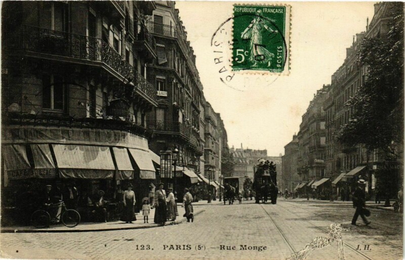 Carte postale ancienne Paris 5e Rue Monge. à Paris 5e