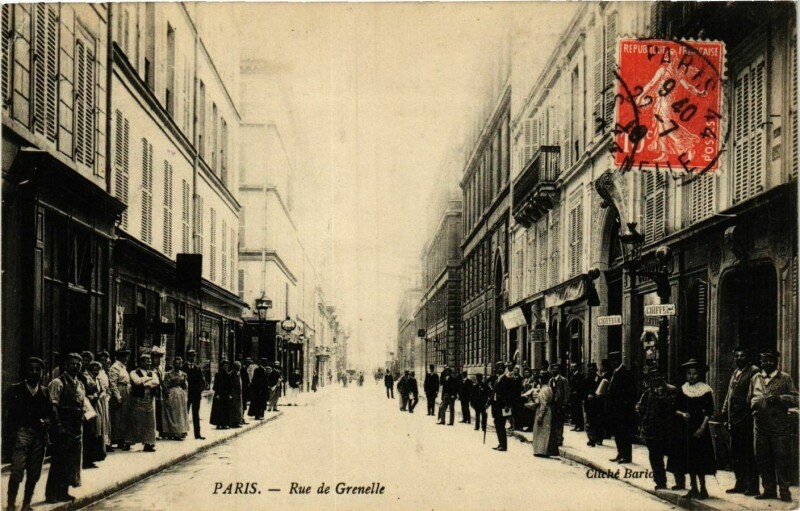 Carte postale ancienne Paris 6e Rue de Grenelle. Cliche Bartol à Paris 6e