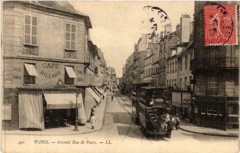 Carte postale ancienne Grande Rue de Passy à Paris 16e