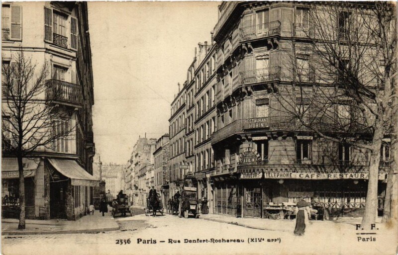 Carte postale ancienne Rue Denfert-Rochereau à Paris 5e
