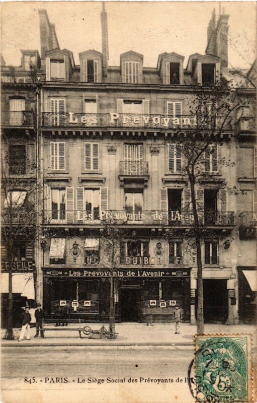 Carte postale ancienne Paris (3e) Le Siege Social des Prevozants de l'Avenir à Paris 3e