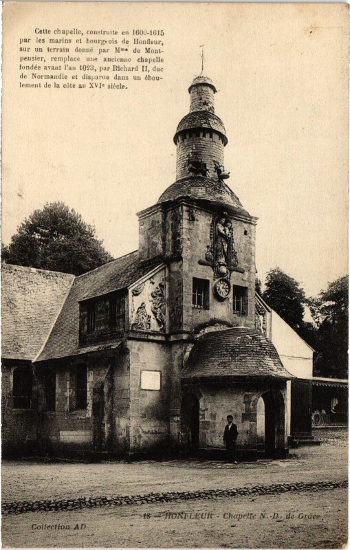 Carte postale ancienne Honfleur Chapelle Notre-Dame de Grace à Honfleur