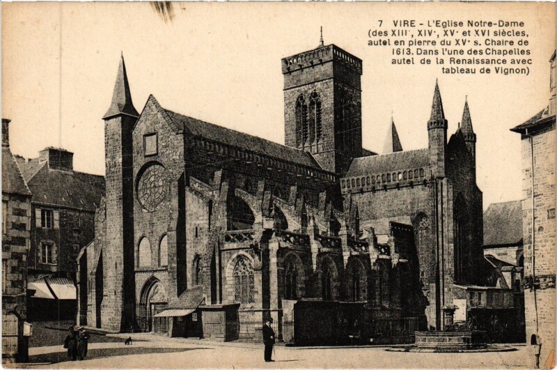 Carte postale ancienne Vire L'Eglise Notre-Dame