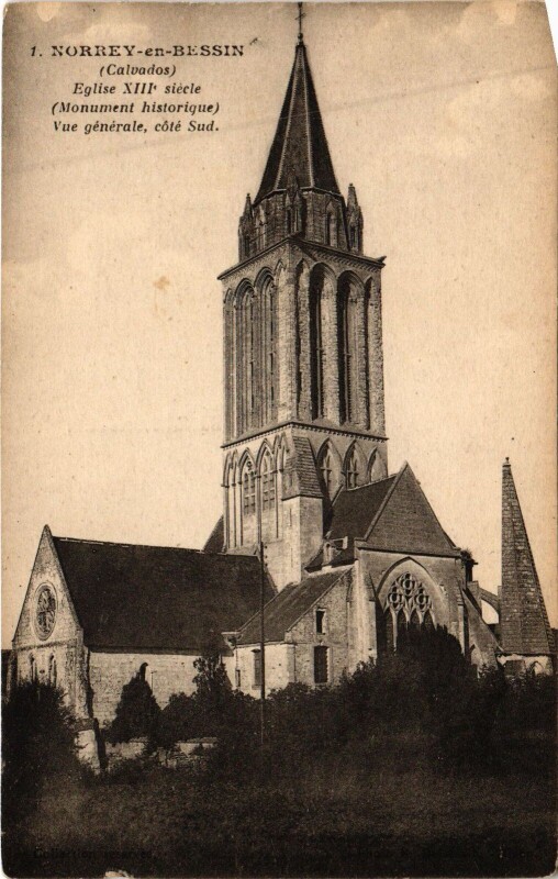 Carte postale ancienne Norrey-en-Bessin Eglise