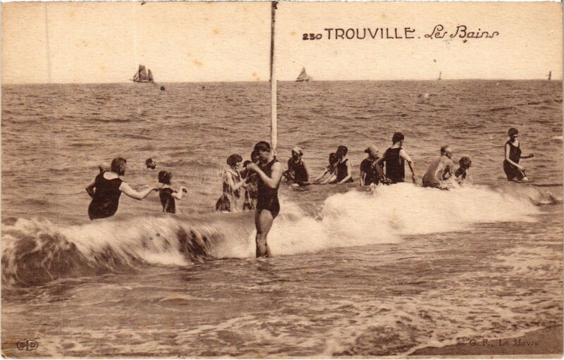 Carte postale ancienne Trouville-sur-Mer Les Bains à Trouville-sur-Mer