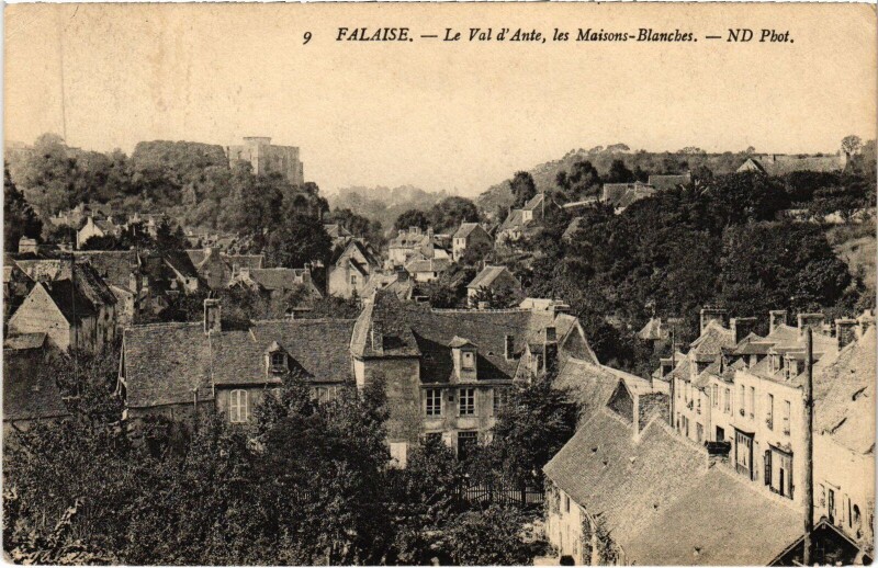Carte postale ancienne Falaise Le Val d'Ante - Les Maisons-Blanches à Falaise