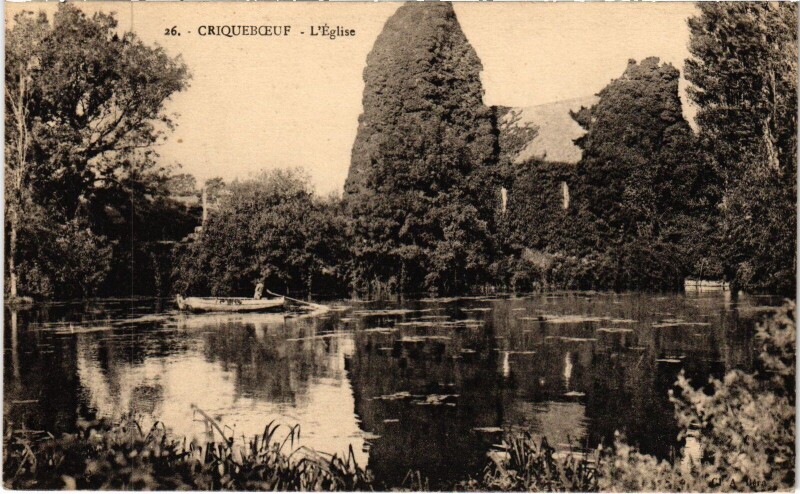 Carte postale ancienne Cricqueboeuf L'Eglise à Cricqueboeuf