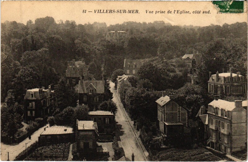 Carte postale ancienne Villers-sur-Mer Vue prise de l'Eglise - Cote Sud à Villers-sur-Mer