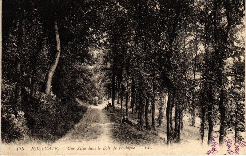 Carte postale ancienne Houlgate Une Allee dans le Bois de Boulogne à Houlgate