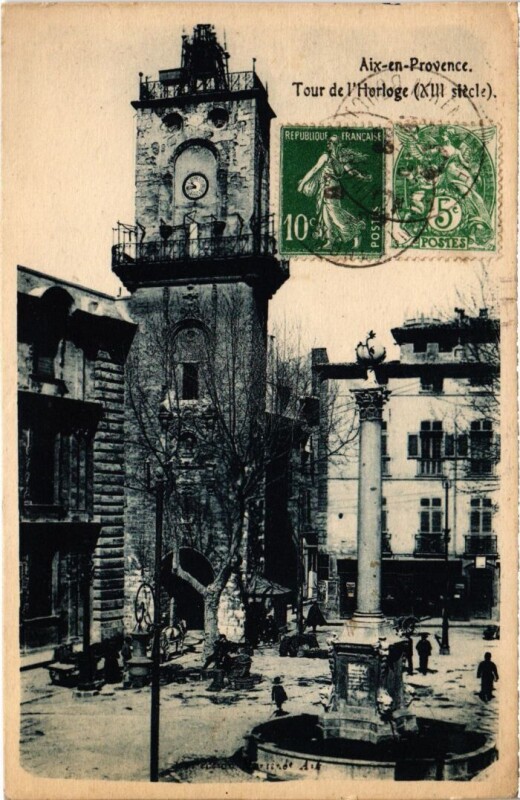Carte postale ancienne Aix-en-Provence Tour de l'Horloge à Aix-en-Provence