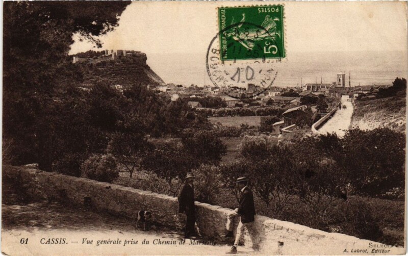 Carte postale ancienne Cassis Vue Generale prise du Chemin de Marseille à Cassis
