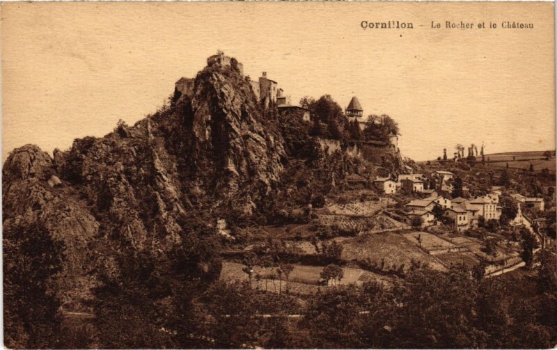 Carte postale ancienne Cornillon-Confoux Le Rocher et le Chateau à Cornillon-Confoux
