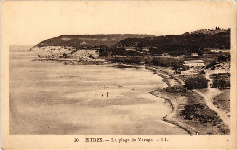 Carte postale ancienne Istres La Plage de Varage à Istres