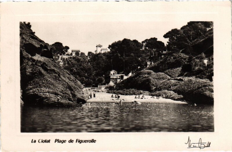 Carte postale ancienne La Ciotat Plage du Figuerolle à La Ciotat