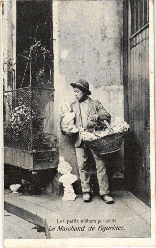 Carte postale ancienne Paris Petits Metiers Le Marchand de figurines