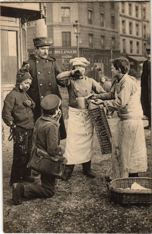 Carte postale ancienne Paris Petits Metiers accident d'un petit chef