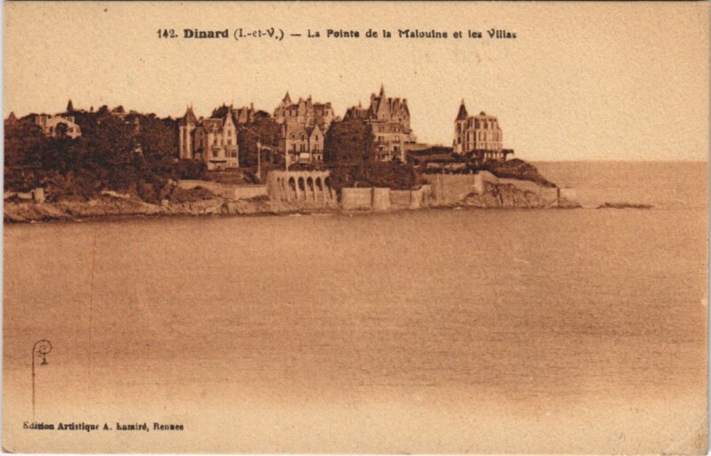 Carte postale ancienne Dinard Pointe de la Malouine et les Villas à Dinard