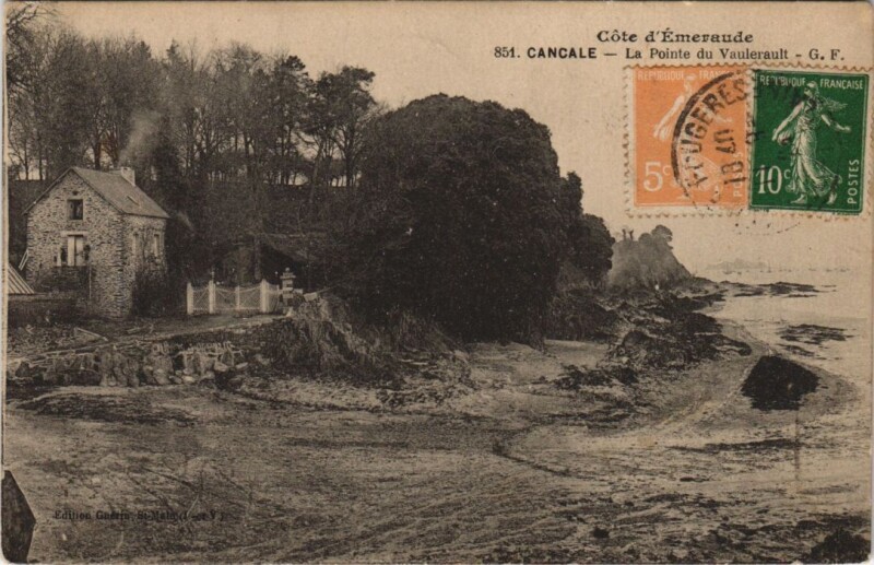Carte postale ancienne Cancale Pointe du Vaulerault à Cancale
