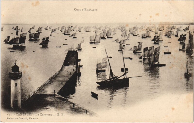 Carte postale ancienne Cancale La Caravane à Cancale