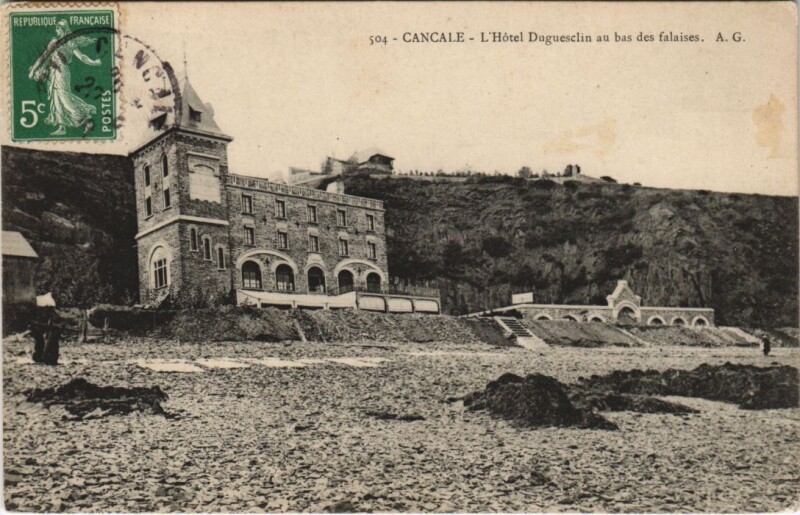 Carte postale ancienne Cancale Hotel Duguesclin à Cancale