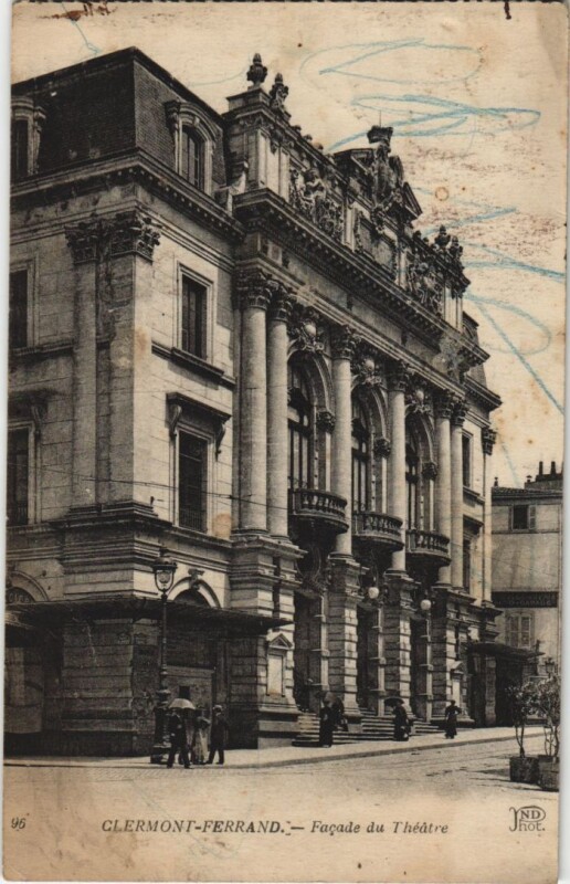 Carte postale ancienne Clermont Ferrand facade du Theatre à Clermont-Ferrand