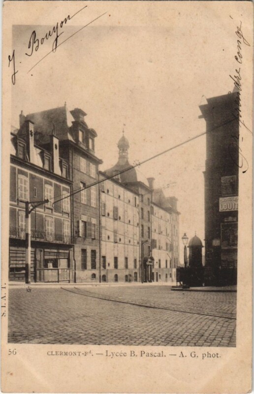 Carte postale ancienne Clermont Ferrand Lycee B. Pascal à Clermont-Ferrand