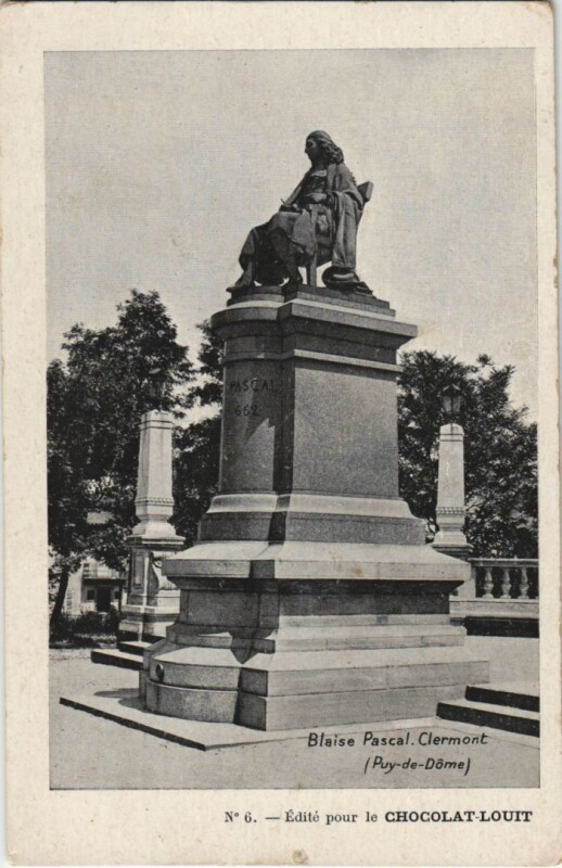 Carte postale ancienne Clermont Ferrand Blaise Pascal à Clermont-Ferrand