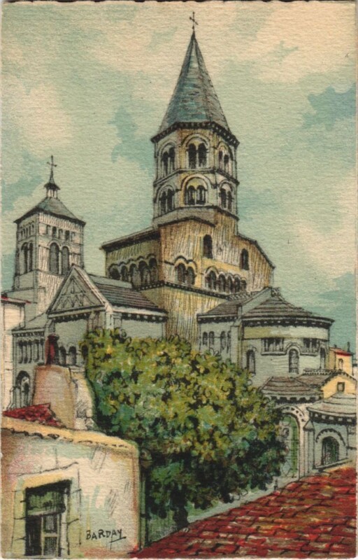 Carte postale ancienne Clermont Ferrand Notre Dame du Port à Clermont-Ferrand