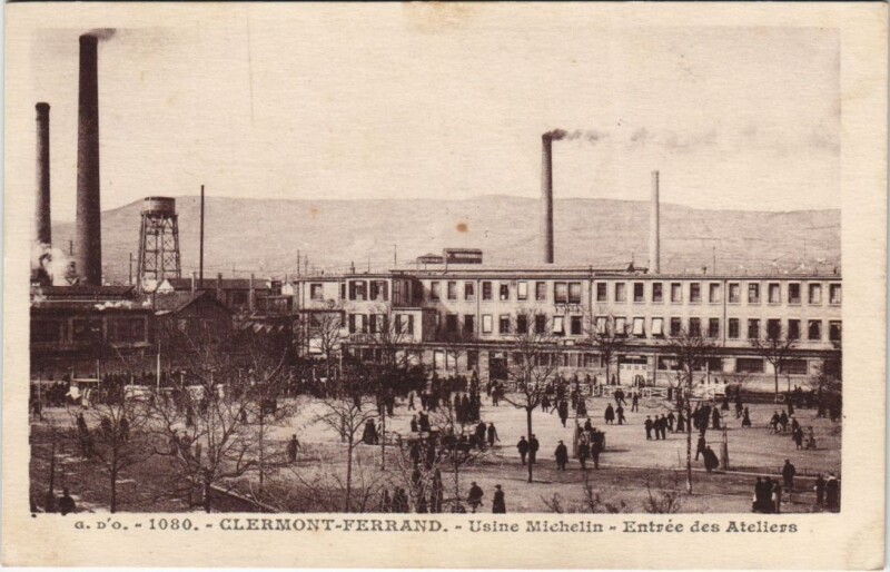 Carte postale ancienne Clermont Ferrand Usine Michelin , Entree des Ateliers à Clermont-Ferrand