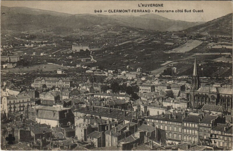 Carte postale ancienne Clermont Ferrand panorama à Clermont-Ferrand