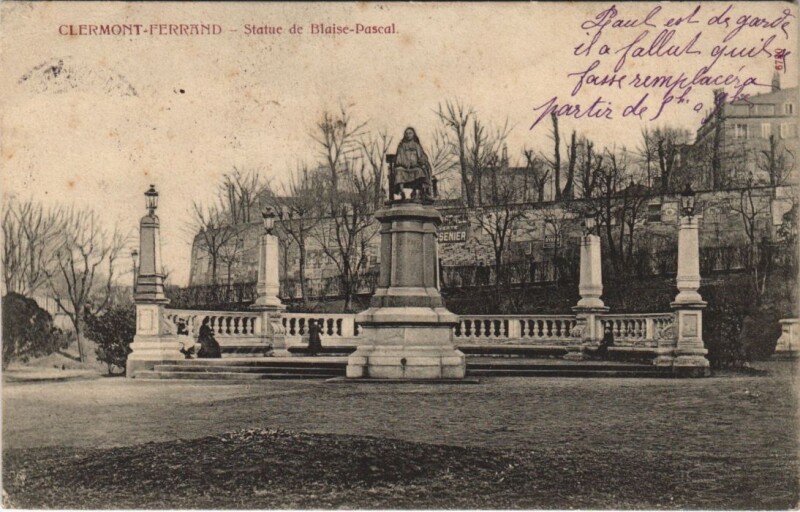 Carte postale ancienne Clermont Ferrand Statue de Blaise à Clermont-Ferrand