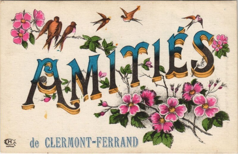 Carte postale ancienne Clermont Ferrand souvenir à Clermont-Ferrand