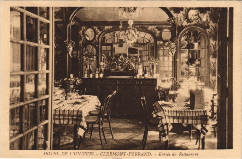 Carte postale ancienne Clermont Ferrand hotel de l'Univers, restaurant à Clermont-Ferrand