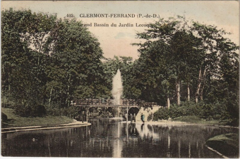 Carte postale ancienne Clermont Ferrand Grand Bassin du Jardin Lecoq à Clermont-Ferrand