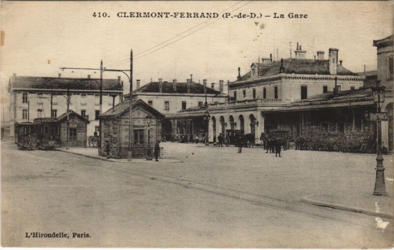Carte postale ancienne Clermont Ferrand la gare à Clermont-Ferrand