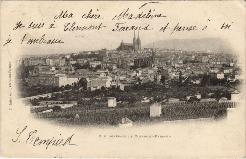 Carte postale ancienne Clermont Ferrand vue generale à Clermont-Ferrand