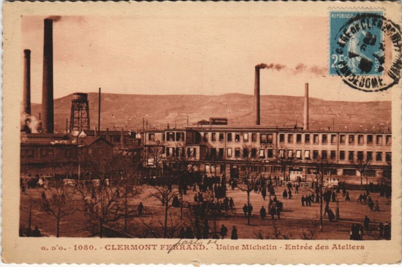 Carte postale ancienne Clermont Ferrand Usine Michelin ,entree des Ateliers à Clermont-Ferrand