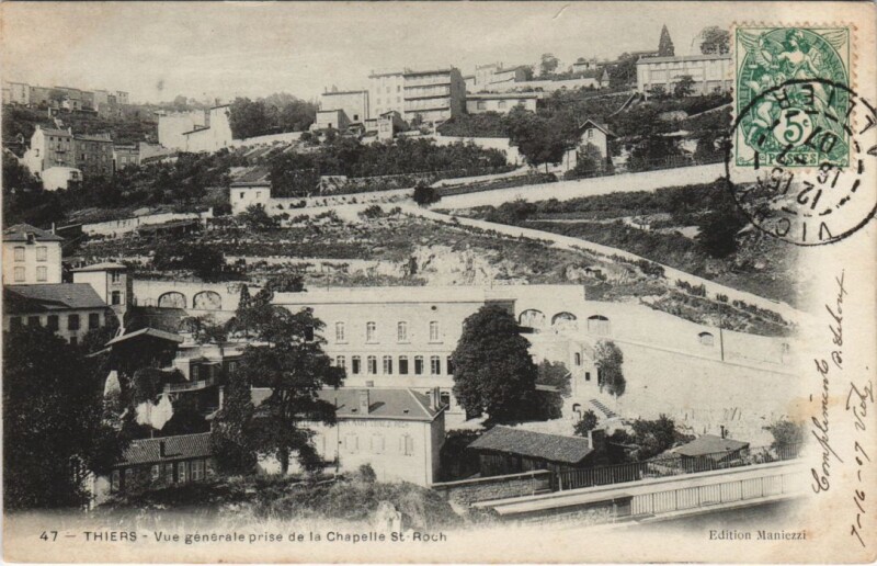 Carte postale ancienne Thiers vue generale à Thiers