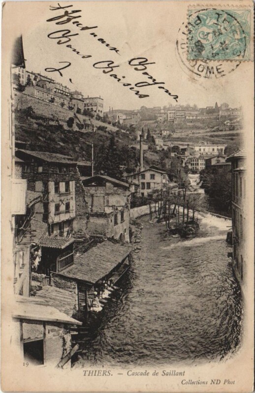 Carte postale ancienne Thiers Cascade de Saillant à Saillant