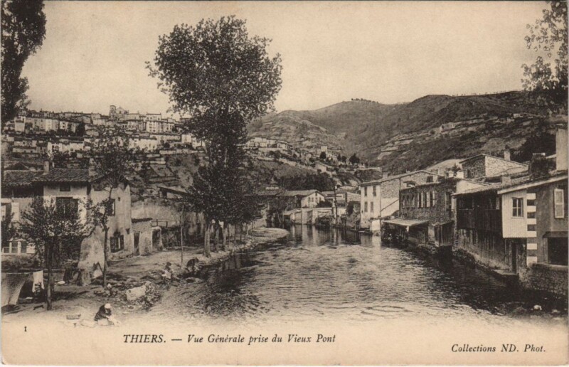Carte postale ancienne Thiers vue generale à Thiers