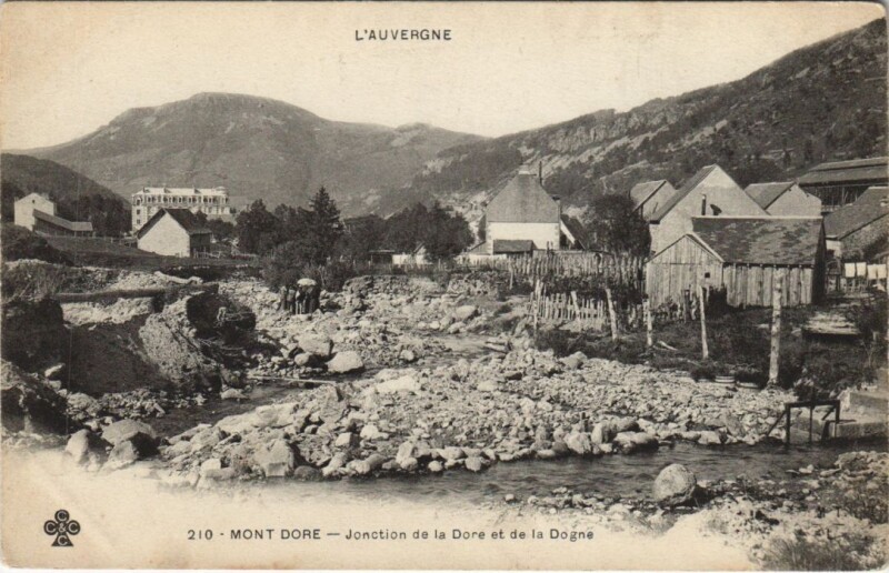 Carte postale ancienne Le Mont Dore Jonction de la Dore et la Dogne à Mont-Dore