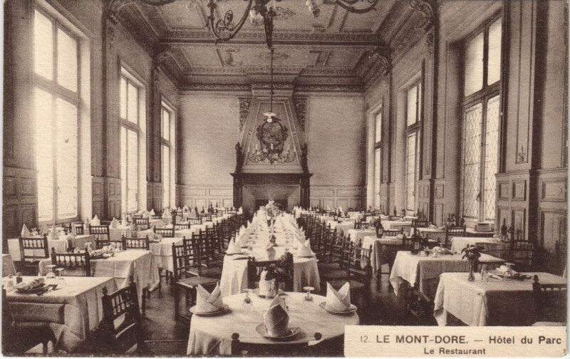Carte postale ancienne Le Mont Dore Hotel du Parc , Restaurant à Mont-Dore