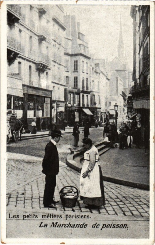 Carte postale ancienne Paris Petits Metiers la marchande de poisson à Paris