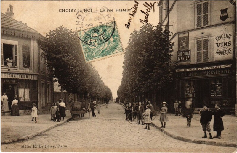 Carte postale ancienne Choisy le Roi La Rue Pasteur France à Choisy-le-Roi