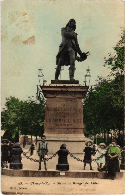 Carte postale ancienne Choisy le Roi Statue de Rouget de Lisle France à Choisy-le-Roi