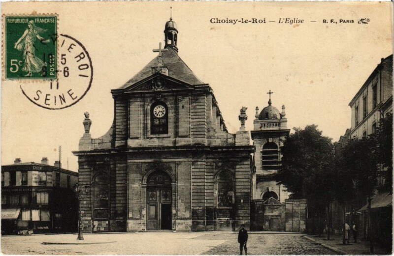 Carte postale ancienne Choisy le Roi L'Eglise France à Choisy-le-Roi